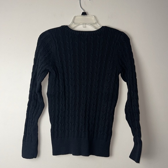 St. John's Bay Fitted V-Neck Sweater Solid‎ Black Size Medium Cotton/Nylon - Picture 5 of 5